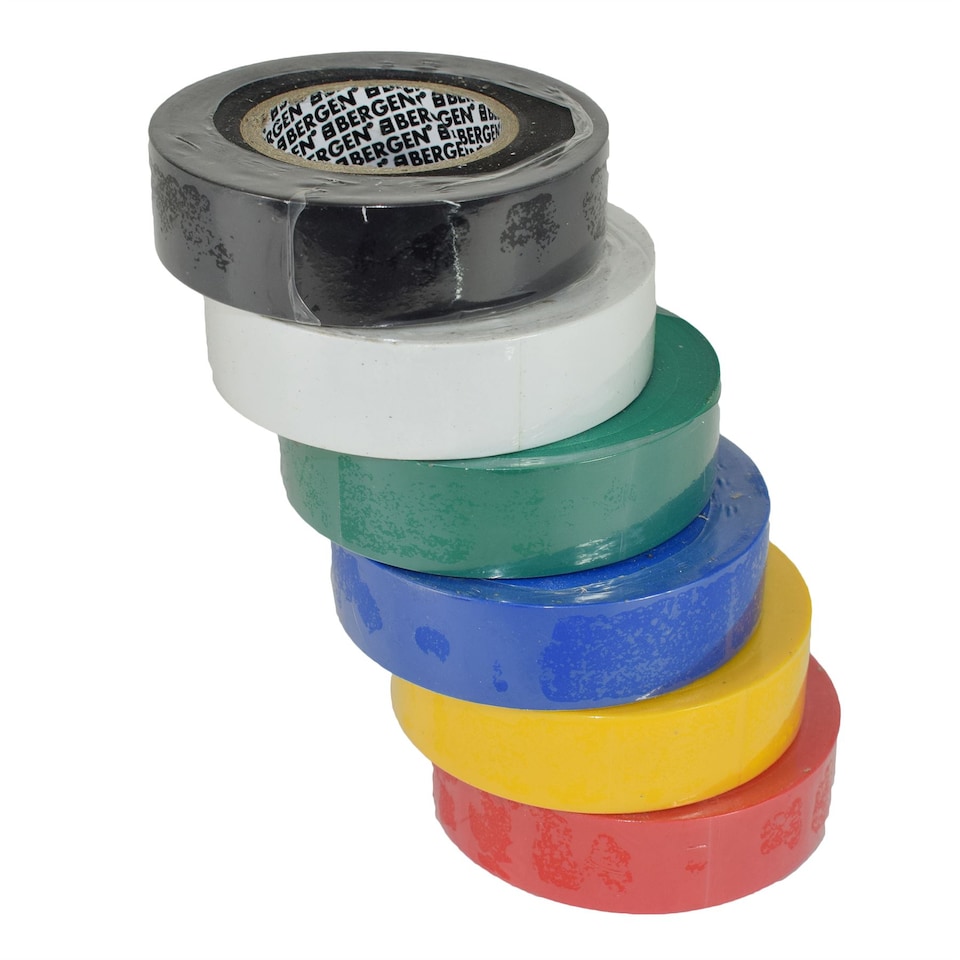 image 1 of PVC Insulation Electricians Electrical Tape Mixed Colour 6 Reels Flame Retardant