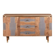 Alaina Acacia Wood 2 Doors 3 Drawers Sideboard | Brown
