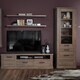 image 4 of Corona 2 Door 1 Drawer 3 Shelve Narrow Display Cabinet in Tabak Oak