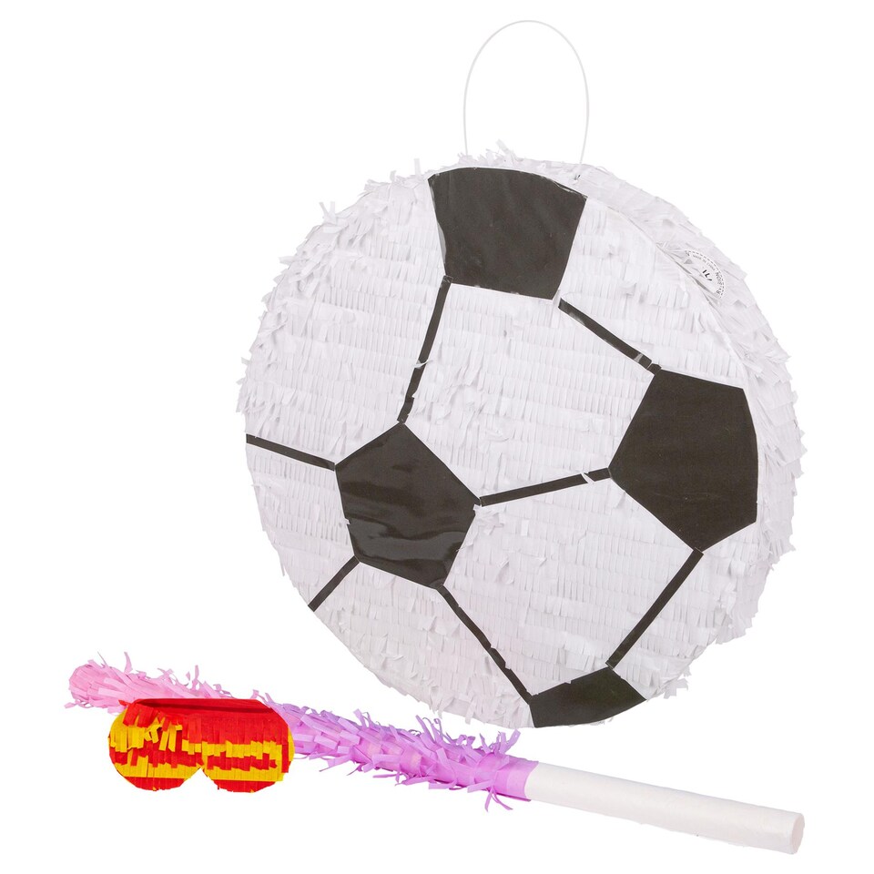 image 1 of Fax Potato 3pc Football Pinata Set with Stick & Blindfold - Pink Stick