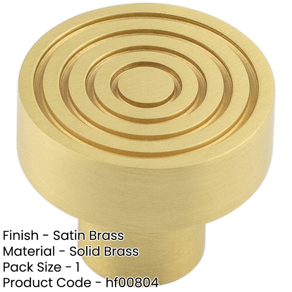 image 1 of Elegant 30mm Satin Brass Cupboard Knob for Stylish Interiors - Kitchen Cabinet Knob