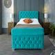 image 3 of Veneta Plush Teal King Bed Frame - Teal