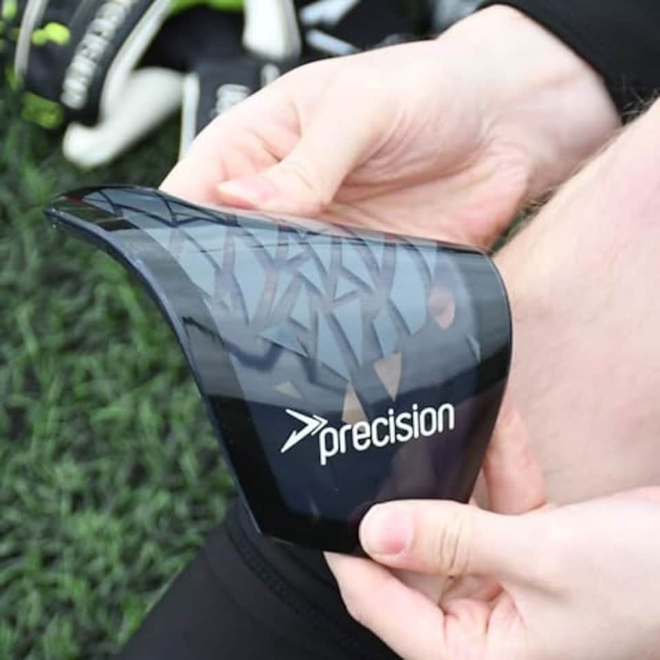 image 1 of Precision Pro Fusion Flex Shin Guards, Lightweight Football Protection With Tpu Shell, Eva Foam Cushioning, Elasticated Sleeves Pads, Black, Xsmall