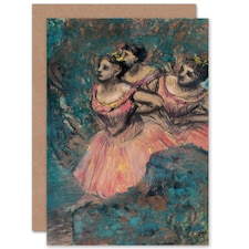 Edgar Degas Three Dancers In Red Costume Fine Art Art Card