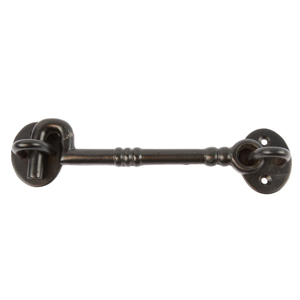 image 1 of Hammer & Tongs Ornate Cabin Hook and Eye - W175mm - Black