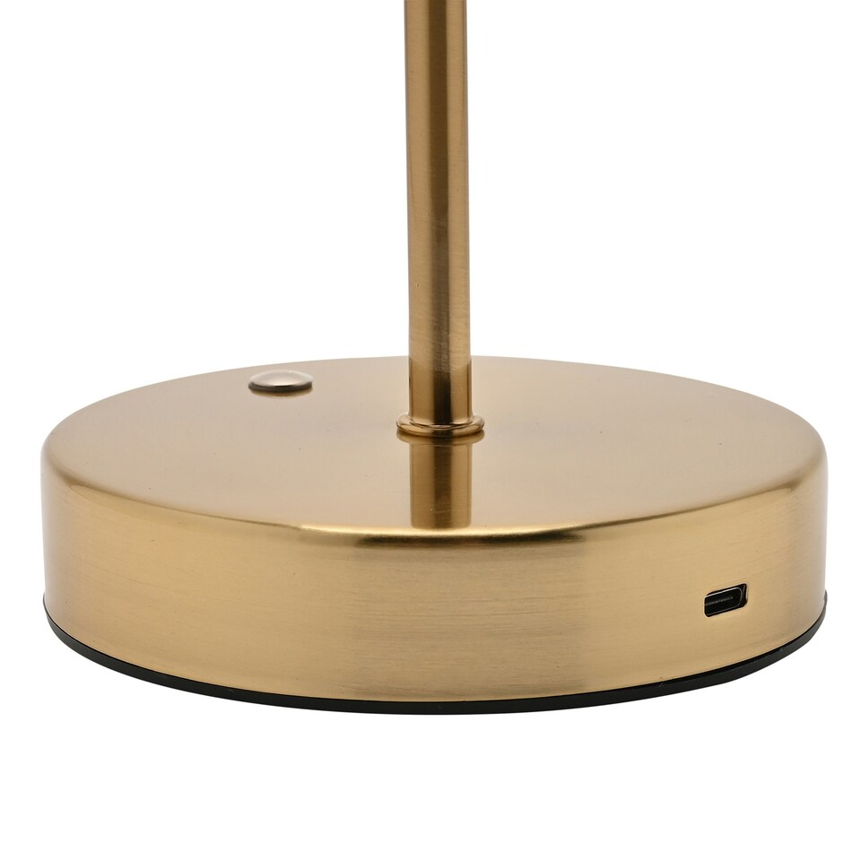image 1 of Hestia Bronze USB Touch Table Lamp with Glass Shade
