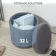 image 7 of HOMCOM Round Storage Ottoman with Lid, Vanity Stool with Storage, Grey Grey