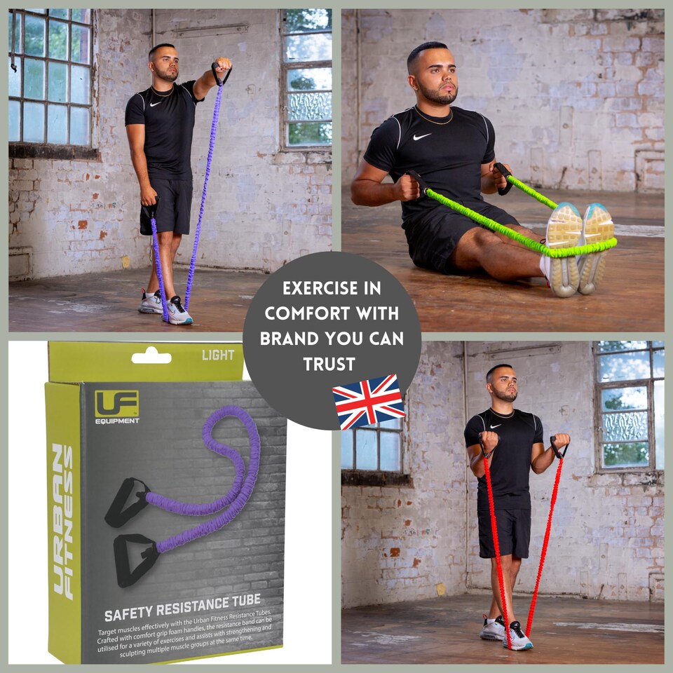 image 1 of Urban Fitness Training Gym Fitness Safety Resistance Tube (Light (Purple))
