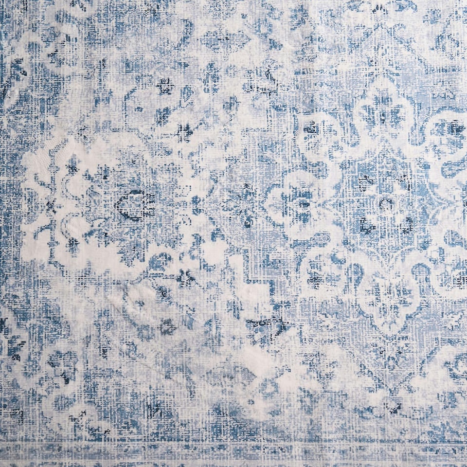 image 1 of OHS Vintage Print Washable Indoor Carpet Floor Rug, 160x230cm - Blue Blue | 160x230cm