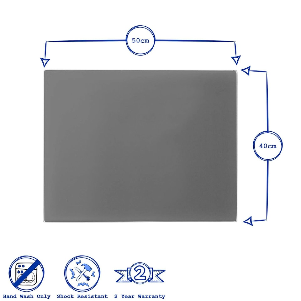 image 1 of Harbour Housewares Clear Glass Kitchen Chopping Board - 50 x 40cm - Cutting Board Worktop Saver Worksurface Protector Glass Chopping Board Clear