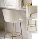 image 4 of Bar Stool Luana - with backrest, velvet look and padded | Cream | cream/gold | 60 x 51 x 106 cm | 2