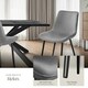 image 4 of Dining Chair Monroe - padded, velvet look, ergonomic seat, black steel legs - Set of 8 Grey