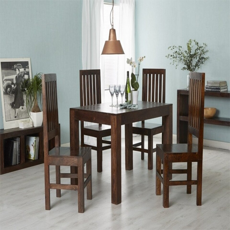 image 1 of Toko Dark Mango Small Dining Table - Solid Mango Wood - L80 x W120 x H76 cm | Brown