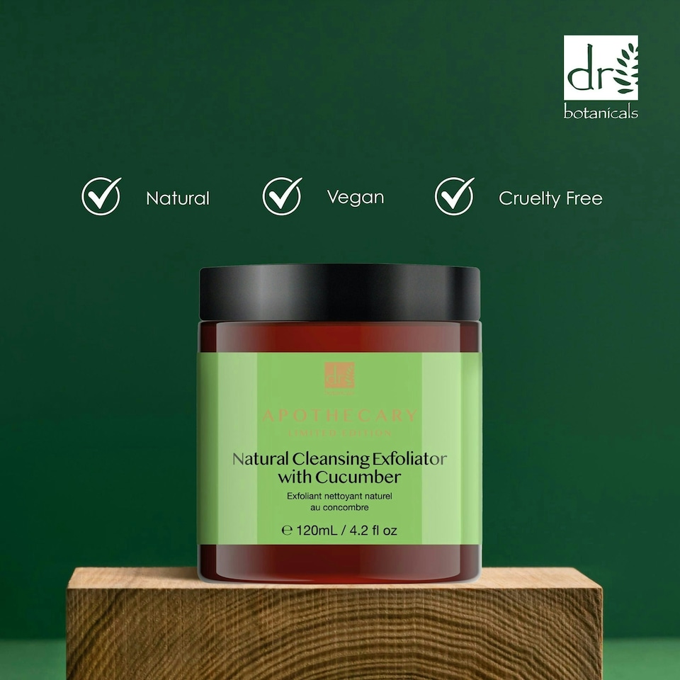 image 1 of Dr Botanicals Natural Cleansing Exfoliator with Cucumber 120ml