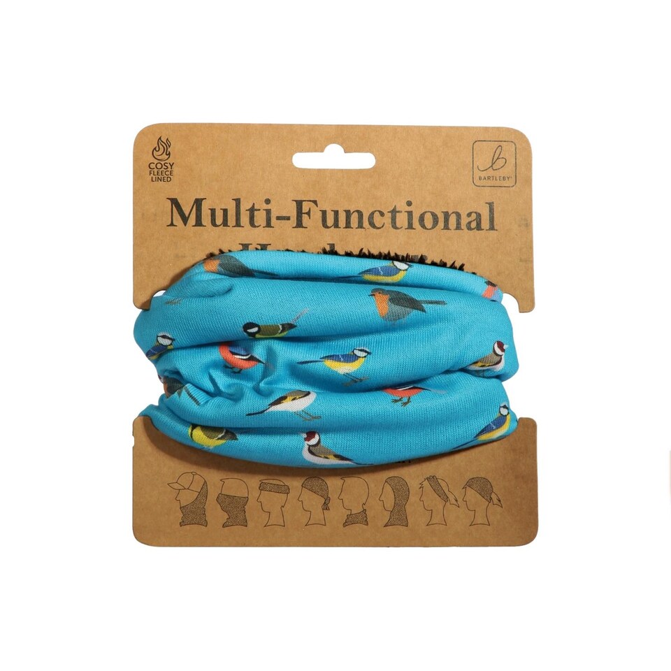 Bartleby Multifunctional Fleece Lined Snood Headwear Garden Birds