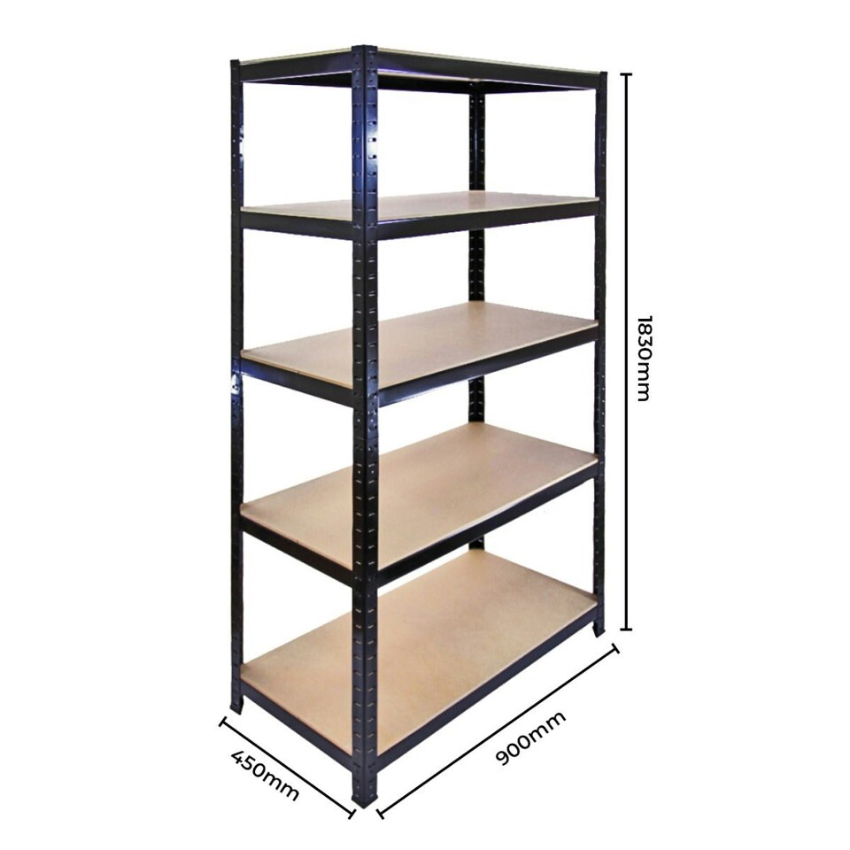 image 1 of 3 x 90cm T-Rax Black Metal Racking Units & Workbench Black
