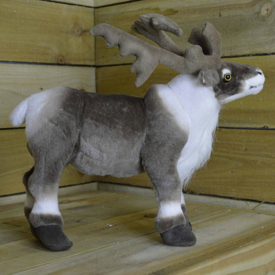 image 1 of 40cm High Standing Fabric Plush Reindeer Christmas Decoration / Ornament