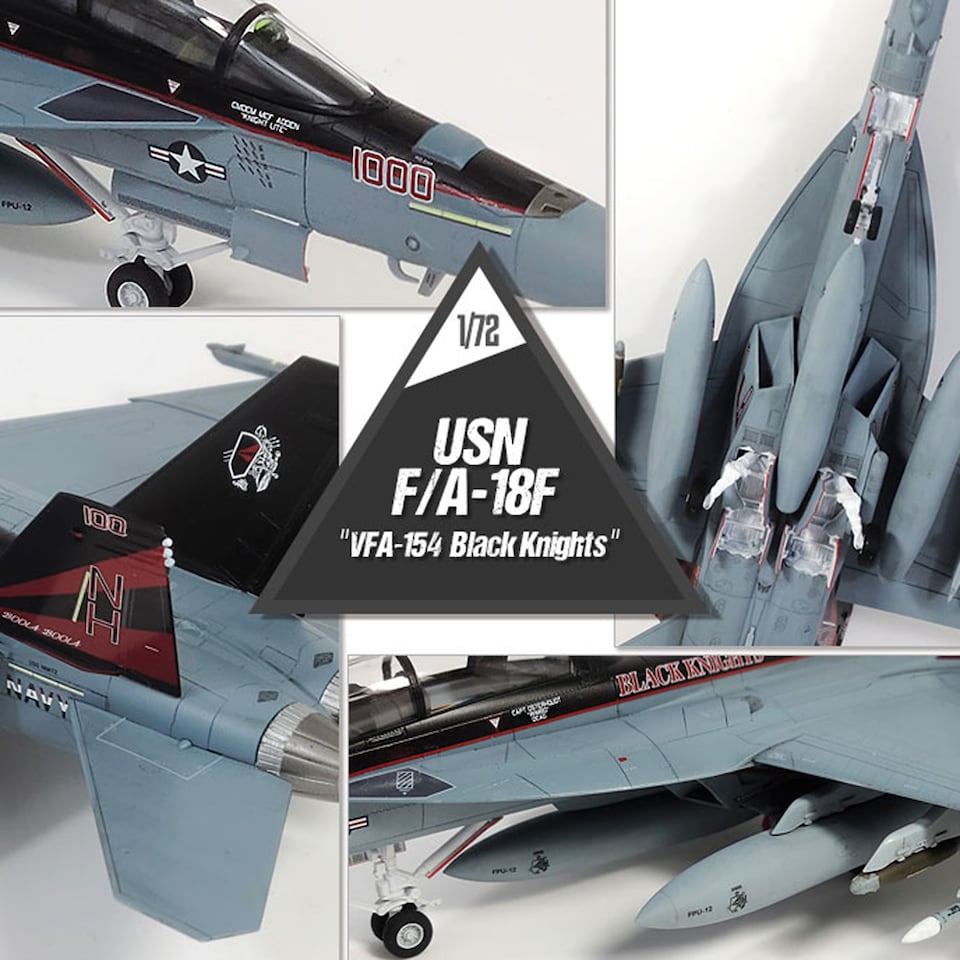 image 1 of Academy F-A-18F VFA-154 Black Knights US Navy Fighter Model Kit Scale 1-72