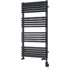 Crossmoor - Anthracite Dual Fuel Towel Rail H1000mm x W500mm Thermostatic WIFI