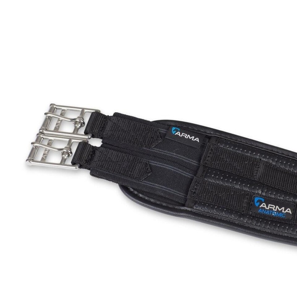 image 1 of Shires Anti-Chafe Contour Girth With Elastic Black | Size: 52 Inch
Colour: Black