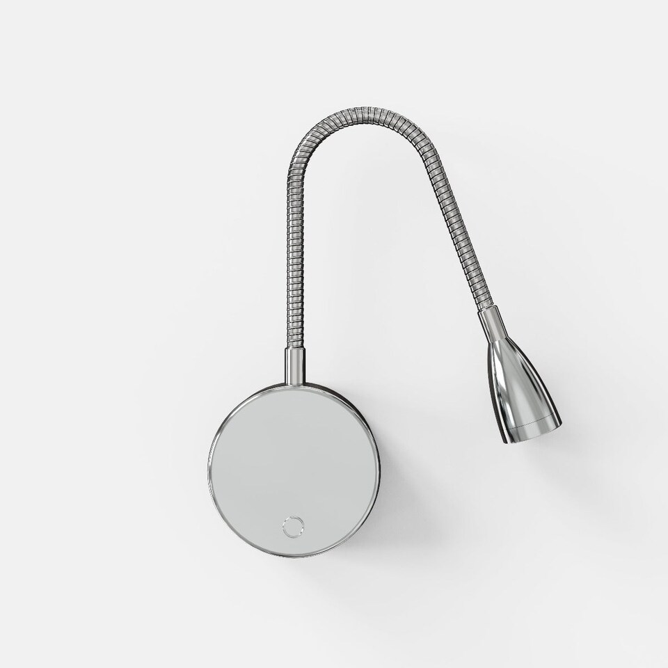 image 1 of CGC MATILDA Satin Nickel Adjustable Flexible Neck Rechargeable Magnetic USB‑C LED Bedside Wall Light