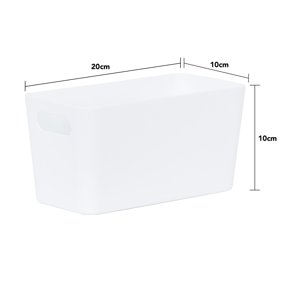 image 1 of Wham Studio 5 x 1.4L Deep Rectangular Plastic Storage Baskets Ice White White