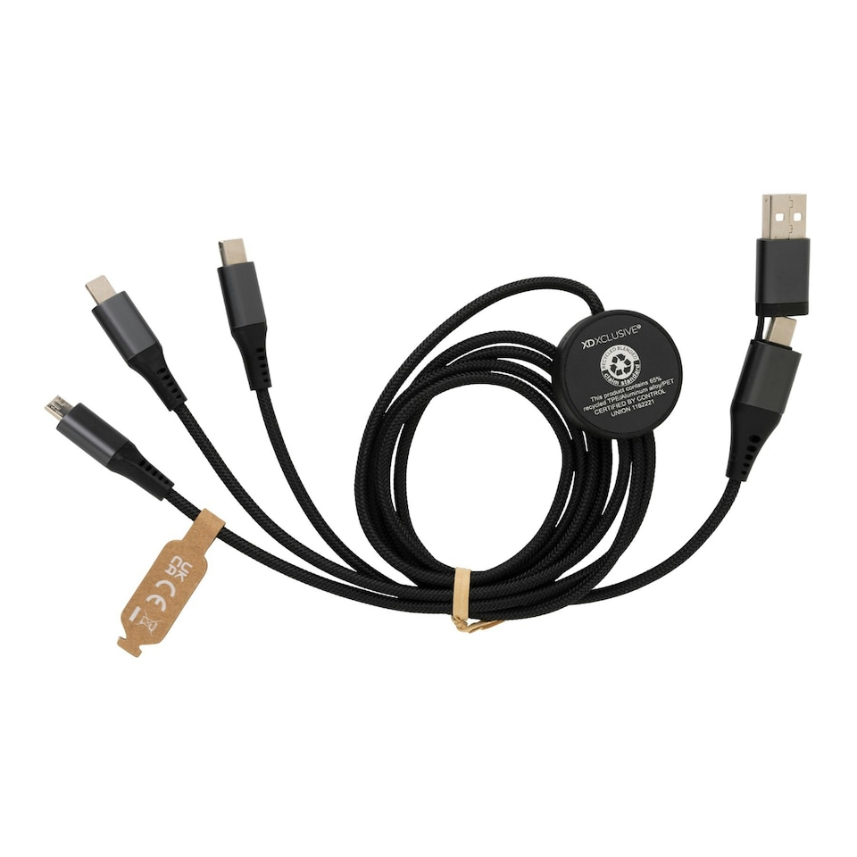 image 1 of XD Xclusive Terra Recycled 6-In-1 Cable - Grey - One Size