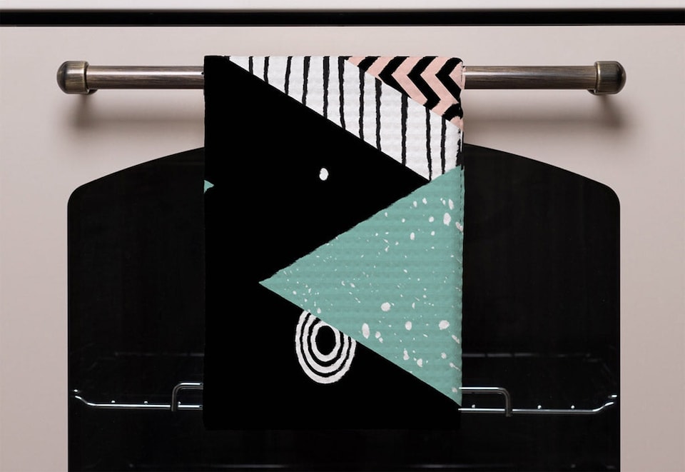 image 1 of Triangles, Circles & Zig Zag Patterns (Kitchen Towel)