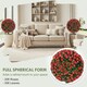 image 6 of HOMCOM Artificial Rose Topiary, UV Resistant, 2-Pack, 55 cm