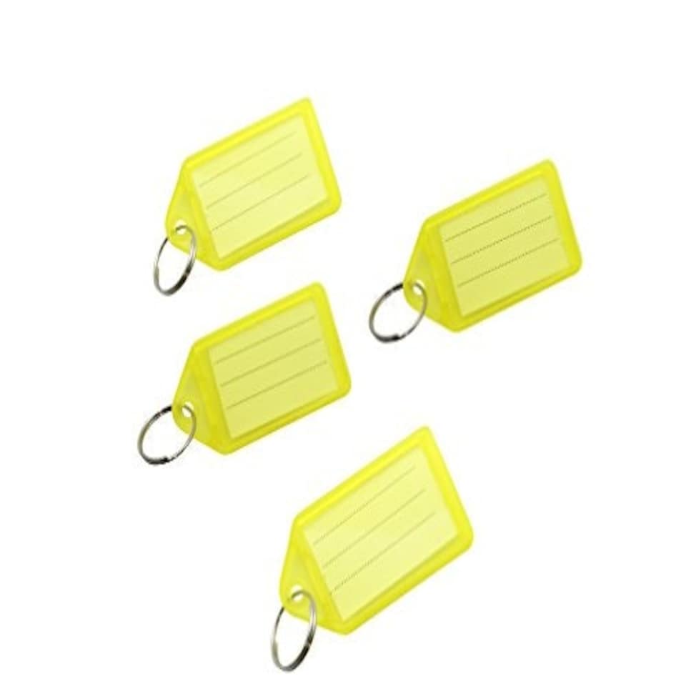 image 1 of Pack of 100 Small Yellow Identity Tag Key Rings