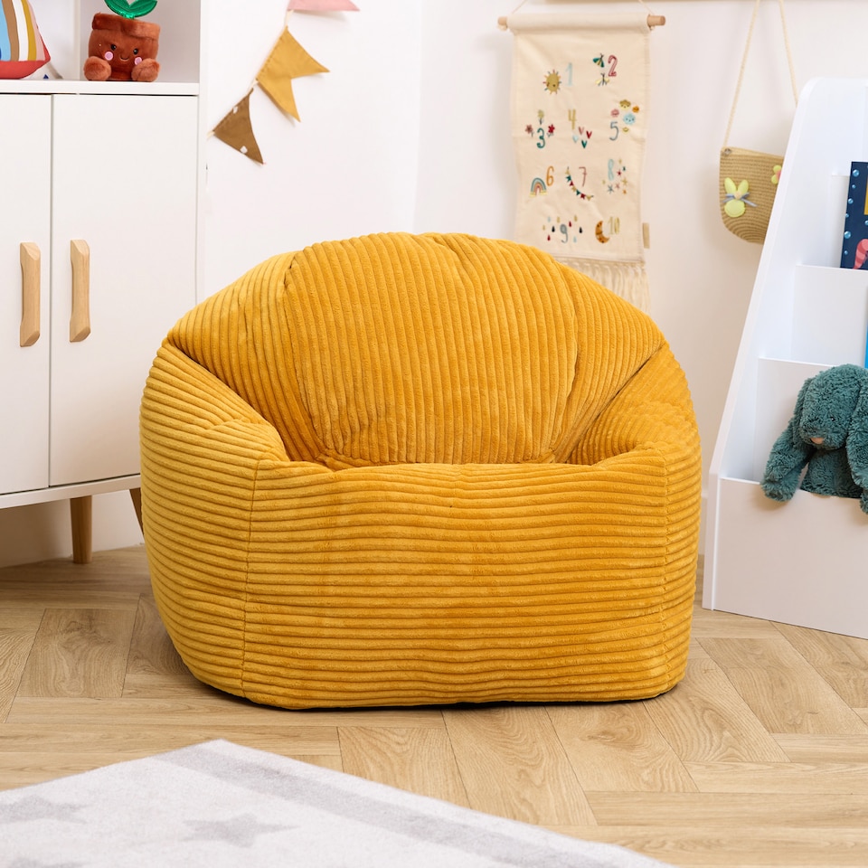 image 1 of Kids High Rest Beanbag Corduroy Yellow | Yellow | Ochre | 1