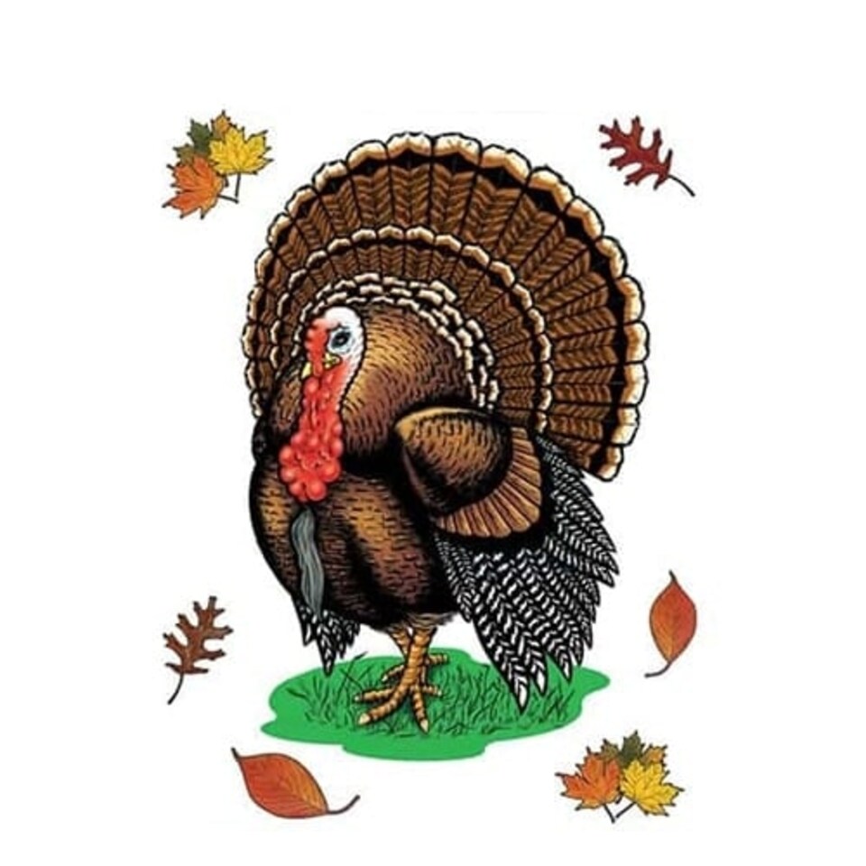 Happy Thanksgiving Turkey Clings - 15 Inches / 38cm