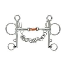 Shires Copper Double-Jointed Horse Pelham Bit - Silver - 5.5in