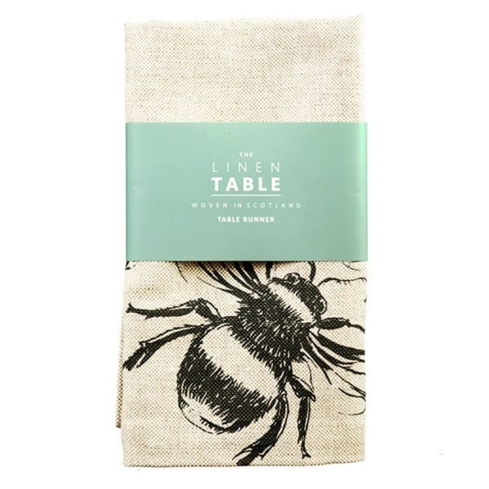 image 1 of The Just Slate Company Bee Linen Table Runner