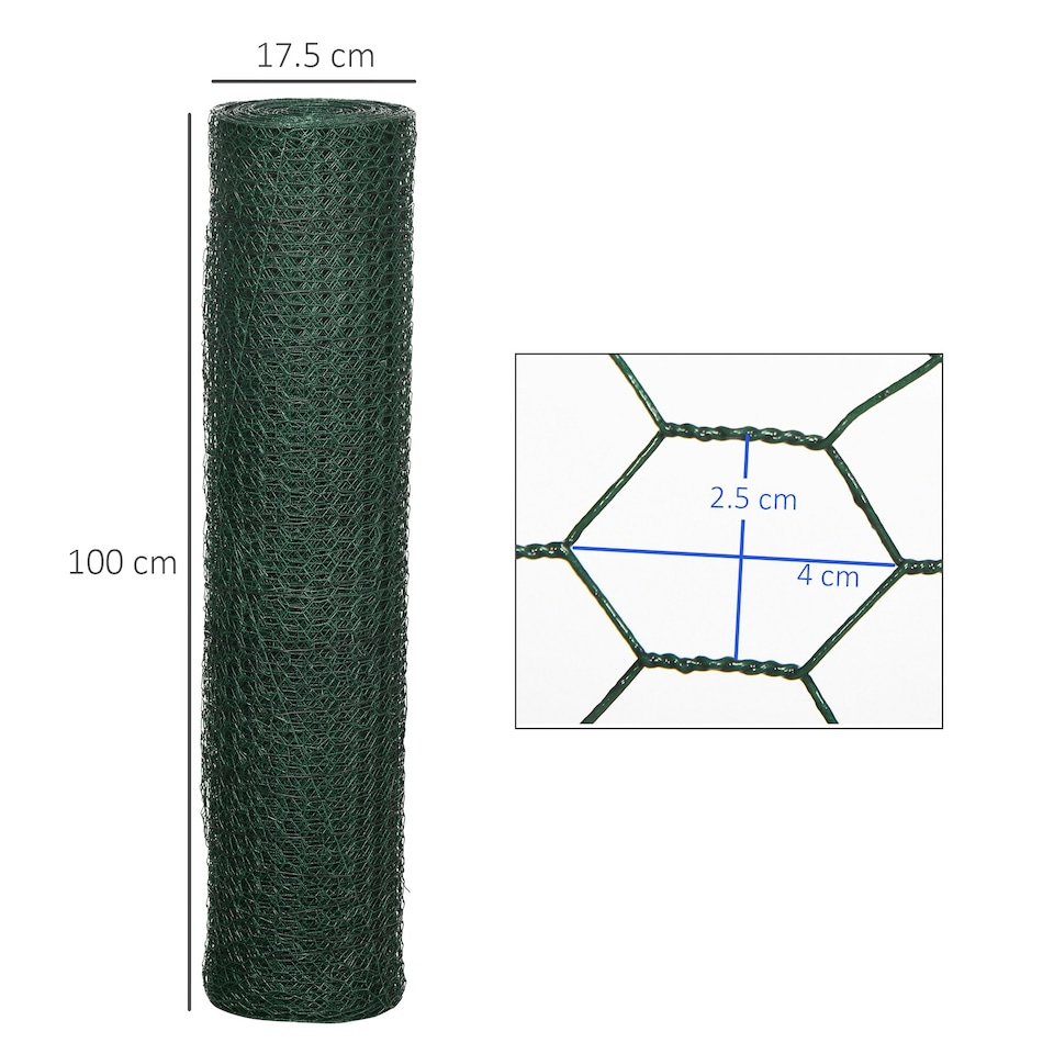 image 1 of PawHut Foldable Chicken Wire Mesh, for Rabbits, Ducks, Geese, 1 x 25m