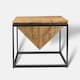 image 1 of Industrial Diamond Coffee Table - Mango Wood/Iron - L80 x W80 x H47 cm - Mango PP Saw Finish Brown