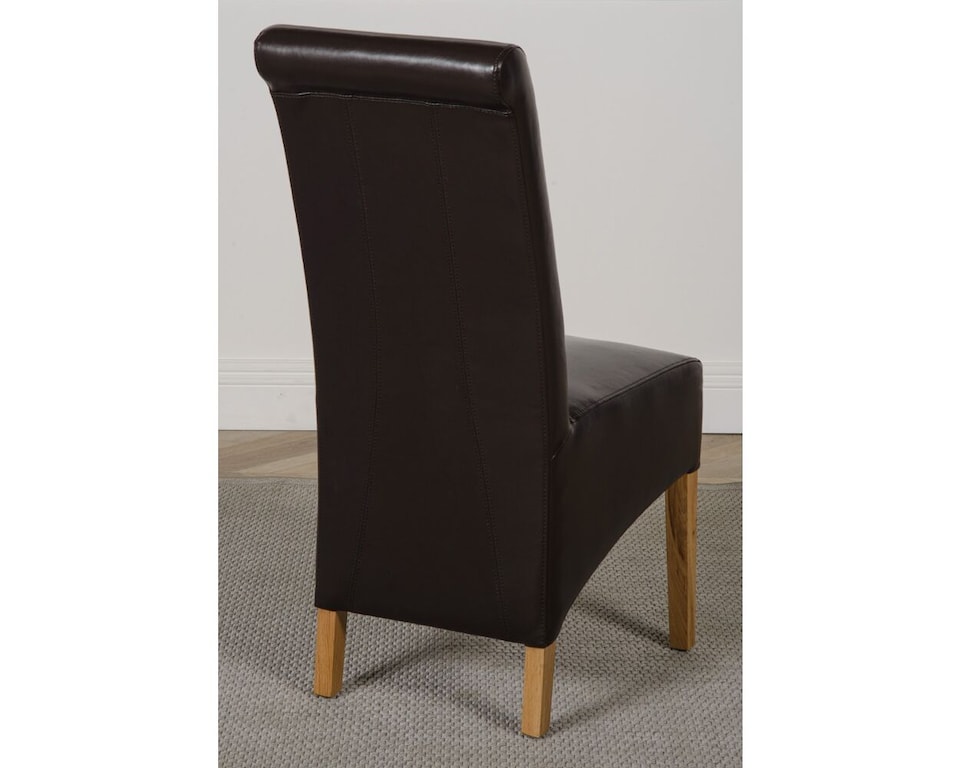 image 1 of Montana Leather Dining Chairs for Dining Room or Kitchen | Brown | Brown