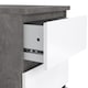 image 6 of Naia Bedside 3 Drawers in Concrete and White High Gloss