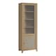 image 1 of Cestino 2 Door Display Cabinet in Jackson Hickory Oak and Rattan Effect
