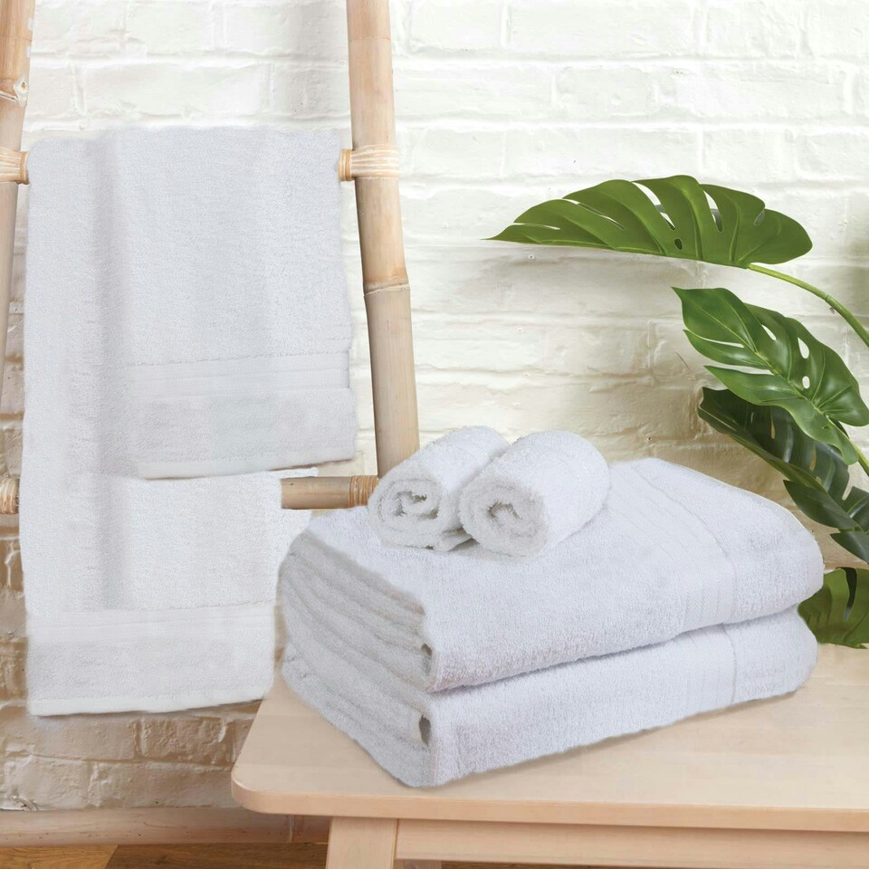 image 1 of OHS Luxury 100% Cotton 500GSM Bathroom Hand Towel, 50x80cm - White