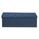 image 3 of COSTWAY Folding Storage Ottoman Bench Tufted Seat Blue Blue