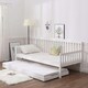 image 4 of Daybed With Trundle white 3ft single wooden pull out guest room bedroom