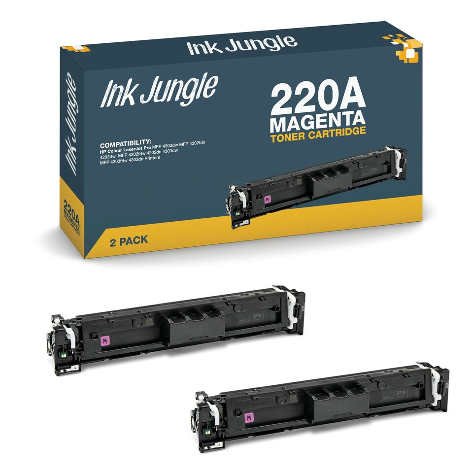 image 1 of 2x Compatible HP 220A Magenta Toner Cartridges Pink