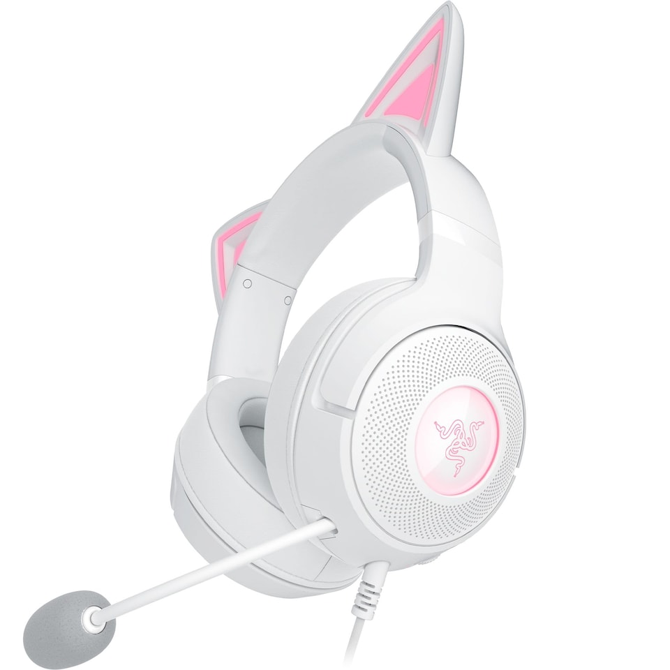 image 1 of Kraken Kitty V2 - Wired RGB Headset with Kitty Ears for gaming and streaming (325 g, TriForce 40 mm Drivers, HyperClear Cardioid Mic, Surround Sound) White