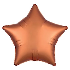 Amber Orange Satin Luxe Star Shape Foil Helium Balloon 48cm / 19 in