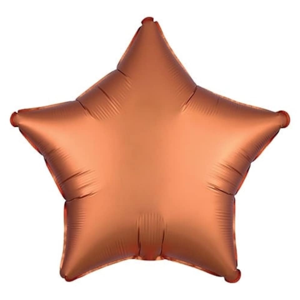 Amber Orange Satin Luxe Star Shape Foil Helium Balloon 48cm / 19 in