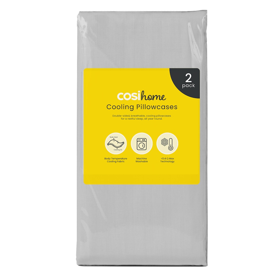 image 1 of Cosi Home 80 x 50 cm Grey Cooling Pillow Case - 2 Pack