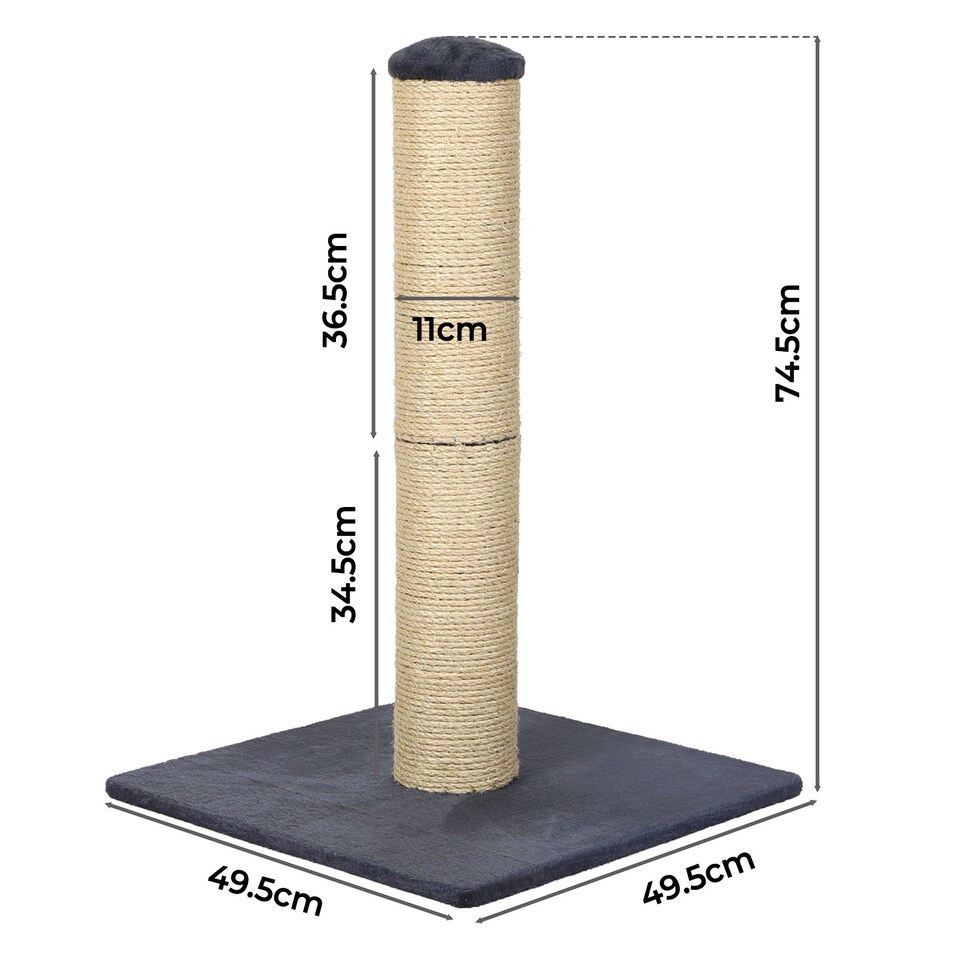 image 1 of Skylos Tall Cat Scratching Post Natural Sisal Pole Heavy Duty Base Toy
