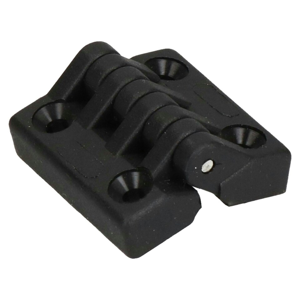 image 1 of 4 Pack Black Polyamide Hinge Reinforced Plastic 39x39mm Italian Made Industrial Black