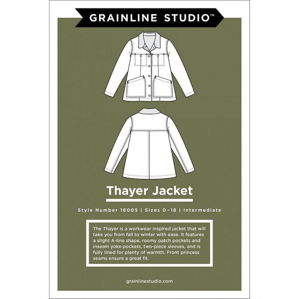 image 1 of Grainline Studio Thayer Jacket Paper Sewing Pattern – Women’s Jacket, UK Sizes 0–18, Intermediate